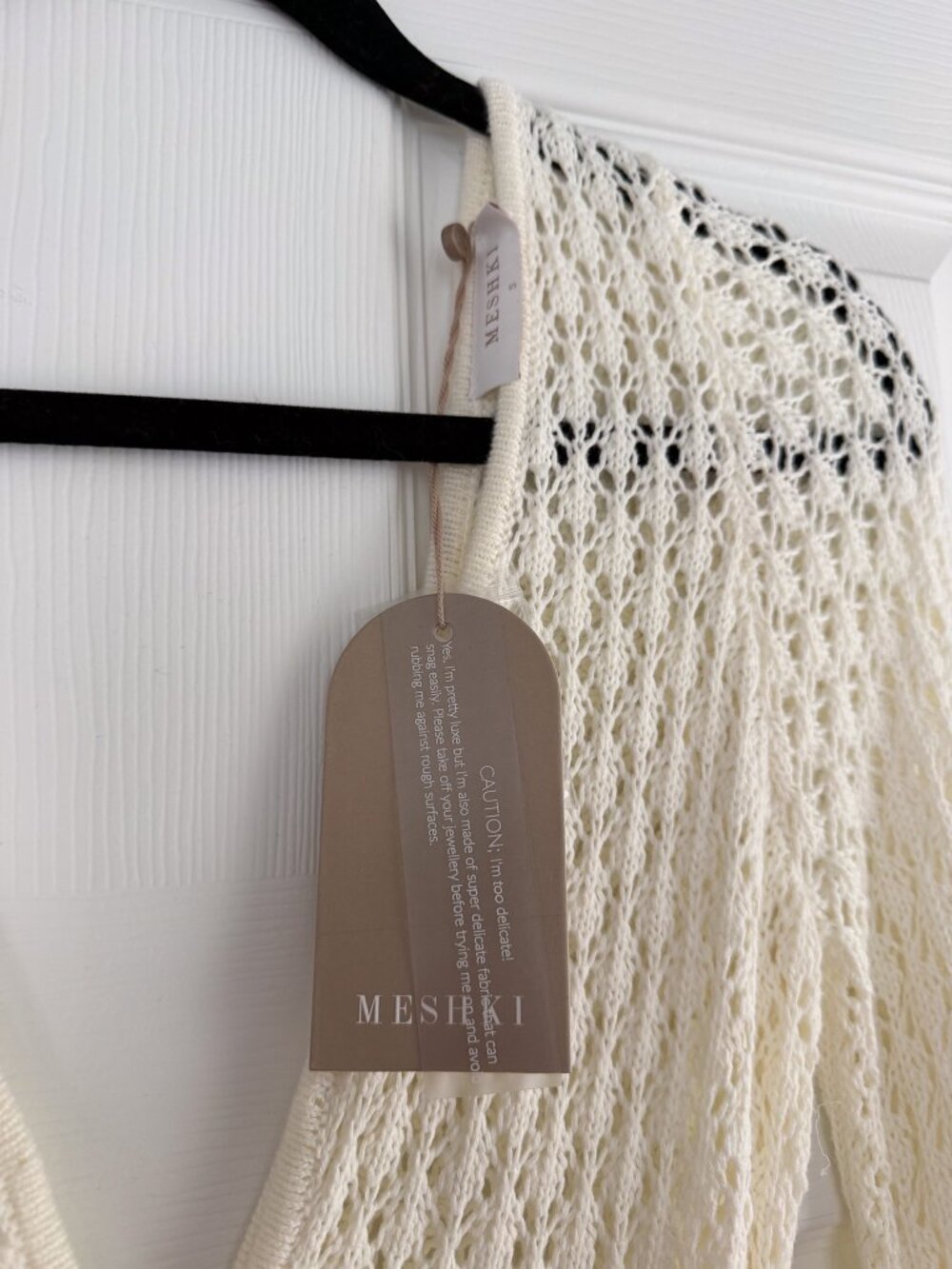 MESHKI Hayden Ivory Crochet Plunge Maxi Dress - Picture 4 of 4